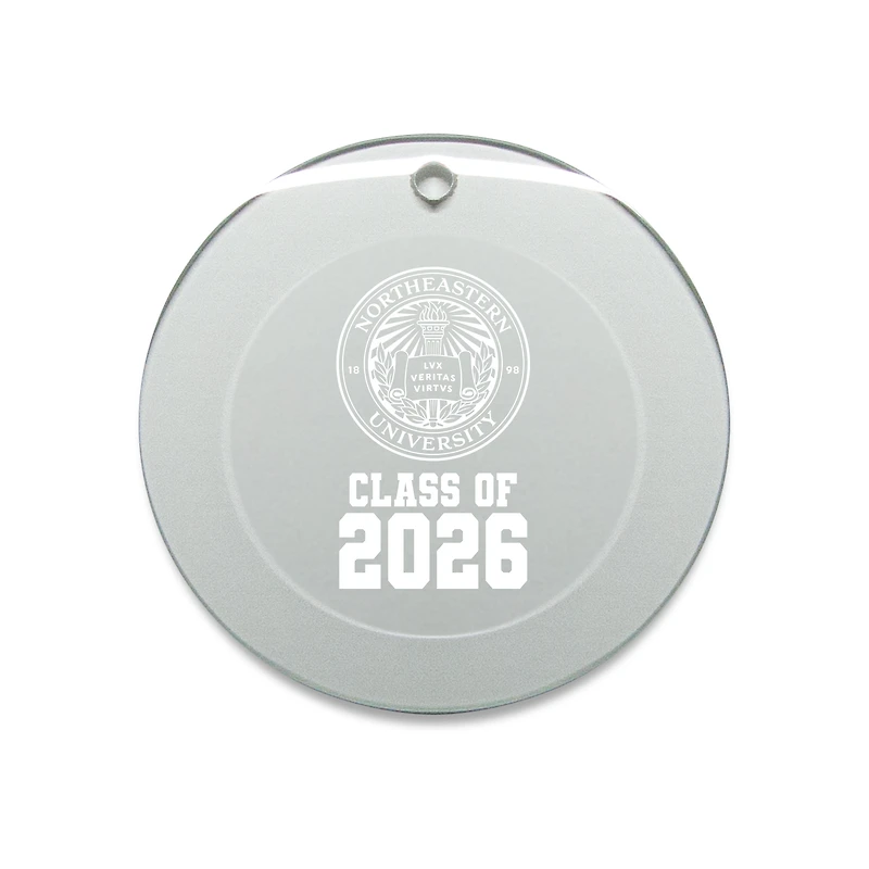 Jardine Northeastern Huskies 3.25" Class of 2026 Round Glass Ornament