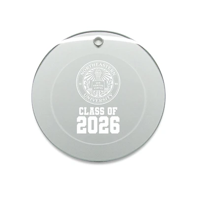 Jardine Northeastern Huskies 3.25" Class of 2026 Round Glass Ornament