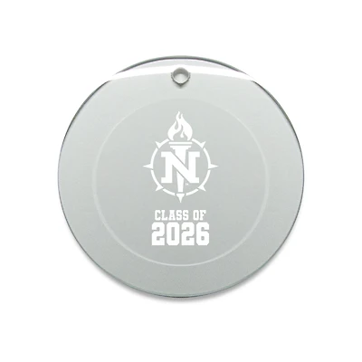 Jardine Northern Michigan Wildcats 3.25" Class of 2026 Round Glass Ornament