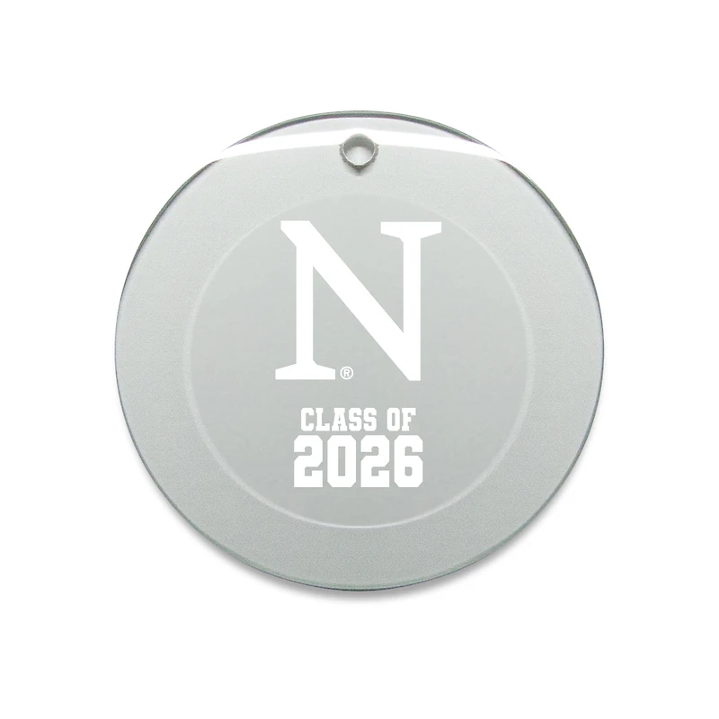 Jardine Northwestern Wildcats 3.25" Class of 2026 Round Glass Ornament