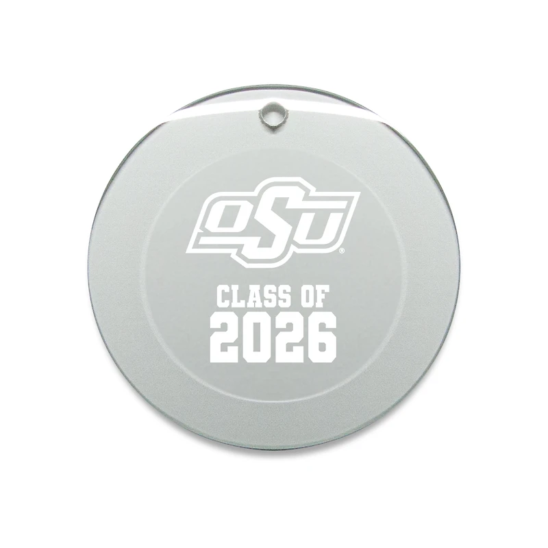 Jardine Oklahoma State Cowboys 3.25" Class of 2026 Round Glass Ornament