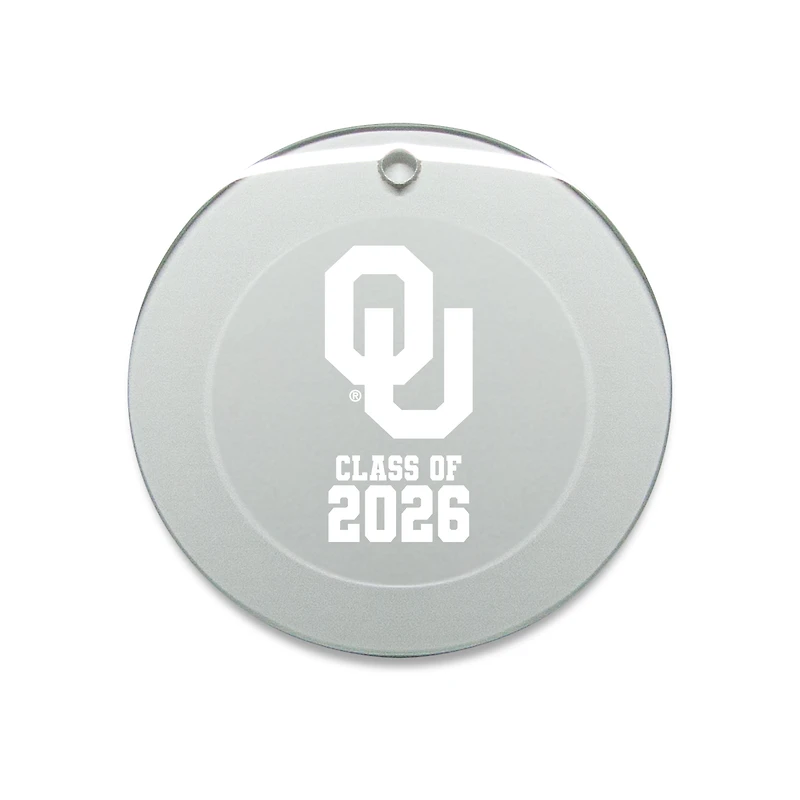 Jardine Oklahoma Sooners 3.25" Class of 2026 Round Glass Ornament