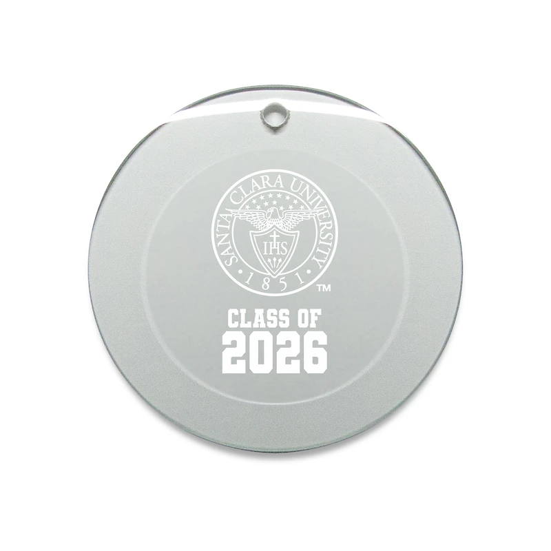 Jardine Santa Clara Broncos 3.25" Class of 2026 Round Glass Ornament