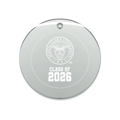 Jardine Santa Clara Broncos 3.25" Class of 2026 Round Glass Ornament