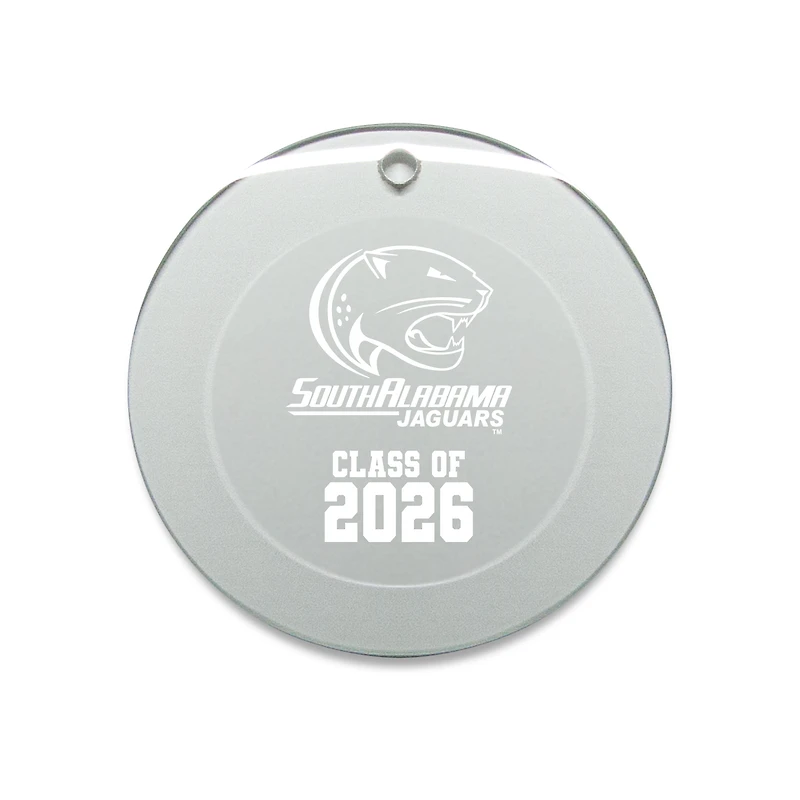 Jardine South Alabama Jaguars 3.25" Class of 2026 Round Glass Ornament