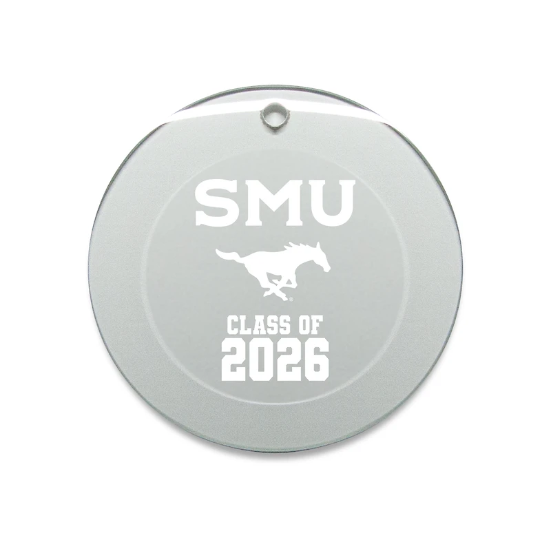 Jardine SMU Mustangs 3.25" Class of 2026 Round Glass Ornament