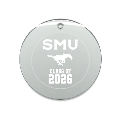 Jardine SMU Mustangs 3.25" Class of 2026 Round Glass Ornament