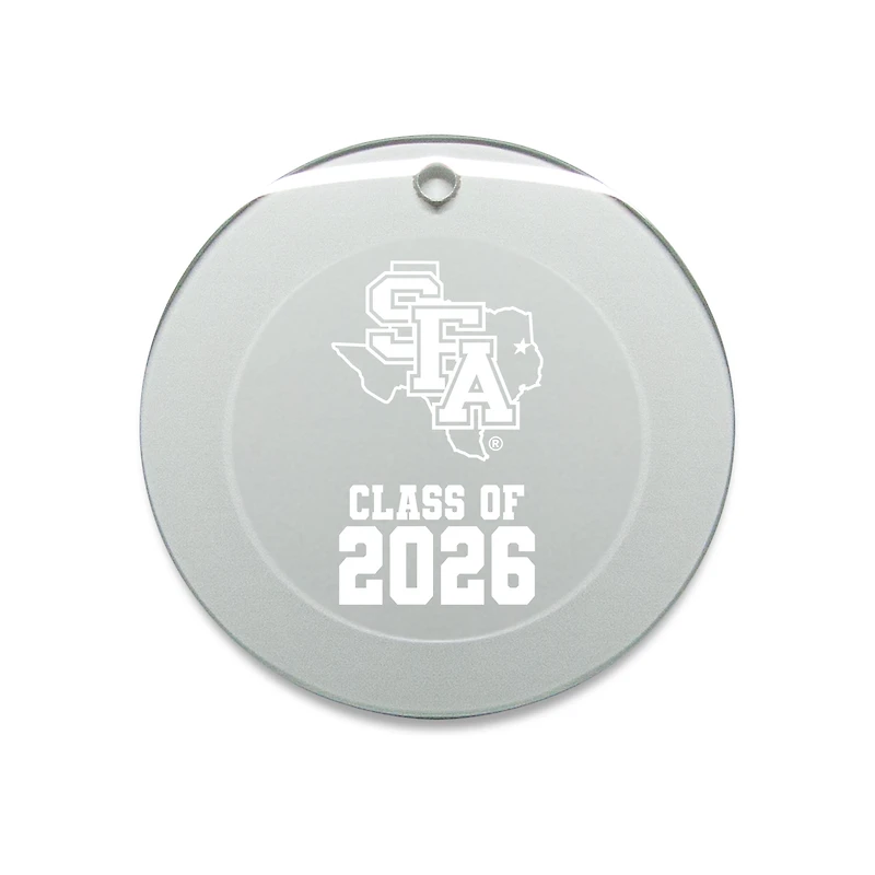 Jardine Stephen F Austin Lumberjacks 3.25" Class of 2026 Round Glass Ornament