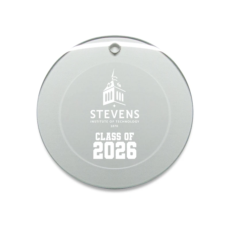 Jardine Stevens Institute of Technology Ducks 3.25" Class of 2026 Round Glass Ornament