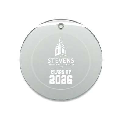 Jardine Stevens Institute of Technology Ducks 3.25" Class of 2026 Round Glass Ornament