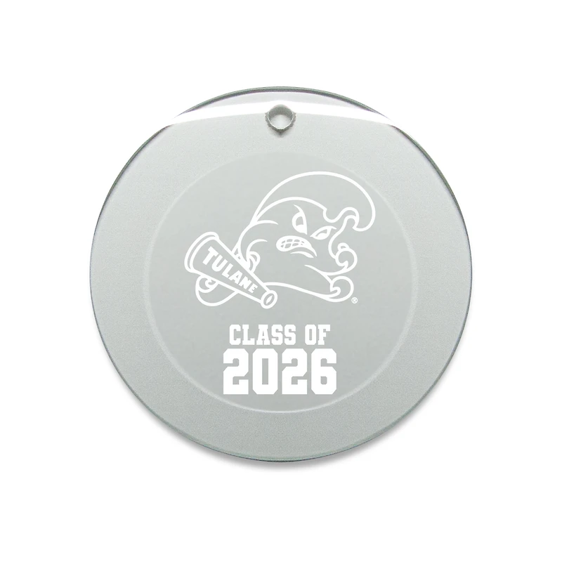 Jardine Tulane Green Wave 3.25" Class of 2026 Round Glass Ornament