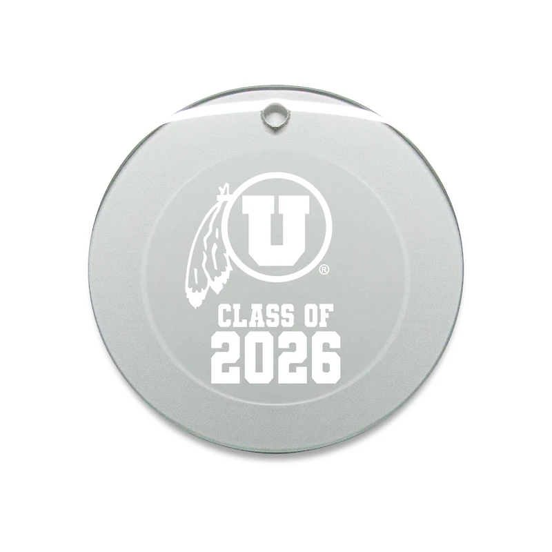 Jardine Utah Utes 3.25" Class of 2026 Round Glass Ornament