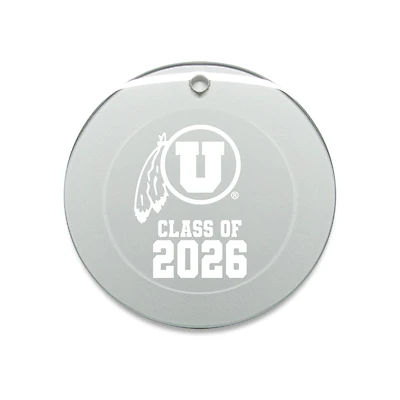 Jardine Utah Utes 3.25" Class of 2026 Round Glass Ornament