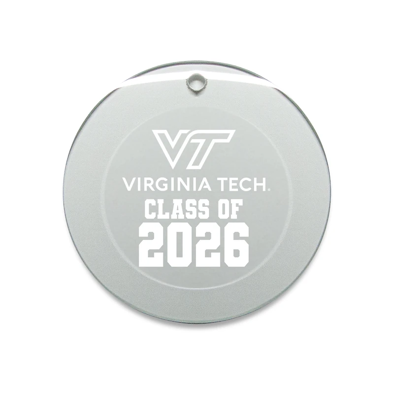 Jardine Virginia Tech Hokies 3.25" Class of 2026 Round Glass Ornament