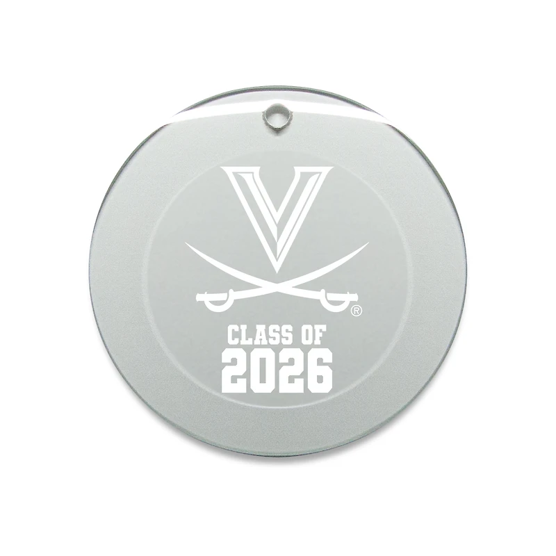 Jardine Virginia Cavaliers 3.25" Class of 2026 Round Glass Ornament
