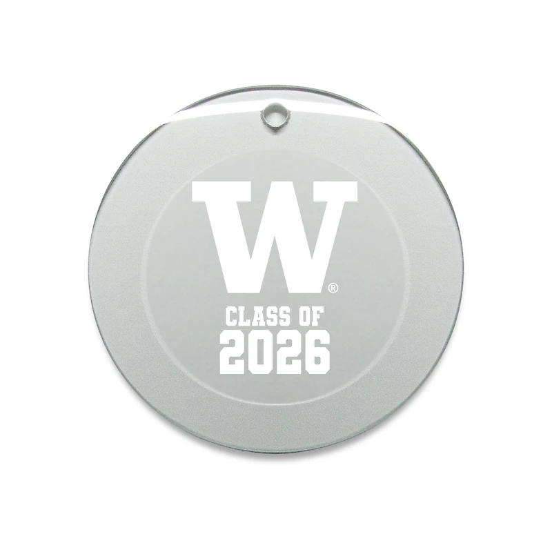 Jardine Washington Huskies 3.25" Class of 2026 Round Glass Ornament
