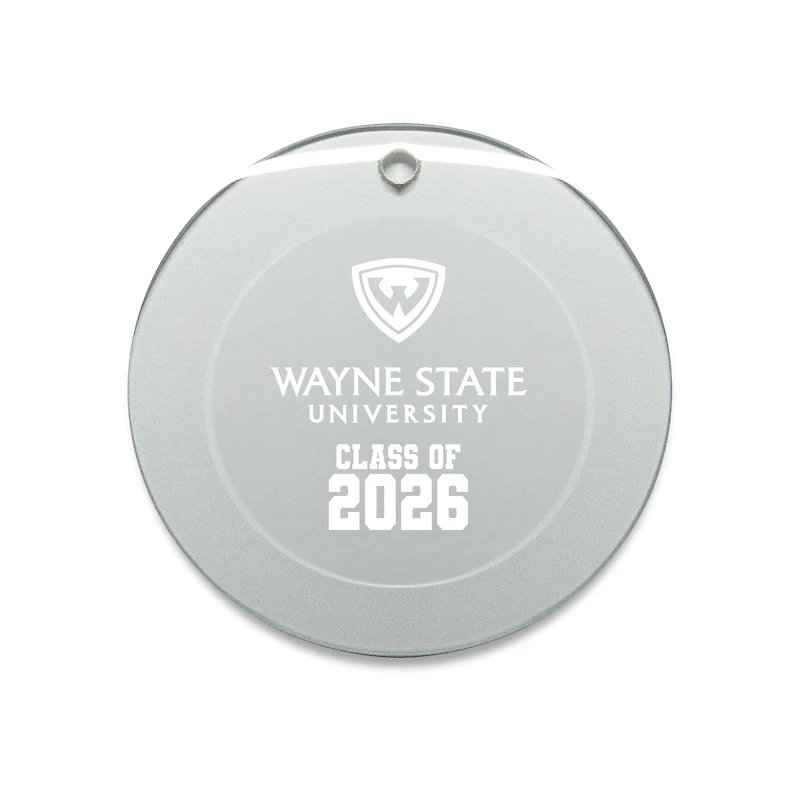 Jardine Wayne State Warriors 3.25" Class of 2026 Round Glass Ornament