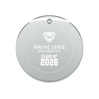 Jardine Wayne State Warriors 3.25" Class of 2026 Round Glass Ornament