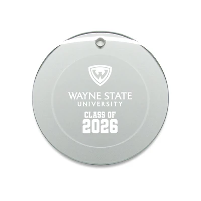 Jardine Wayne State Warriors 3.25" Class of 2026 Round Glass Ornament