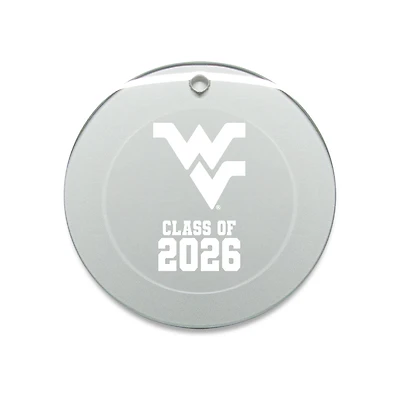 Jardine West Virginia Mountaineers 3.25" Class of 2026 Round Glass Ornament