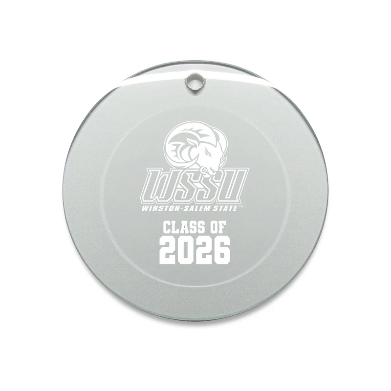 Jardine Winston-Salem State Rams 3.25" Class of 2026 Round Glass Ornament