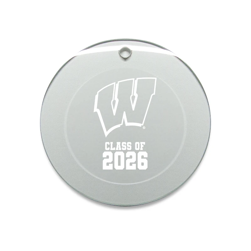 Jardine Wisconsin Badgers 3.25" Class of 2026 Round Glass Ornament