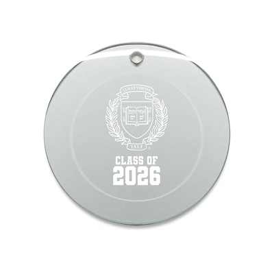 Jardine Yale Bulldogs 3.25" Class of 2026 Round Glass Ornament