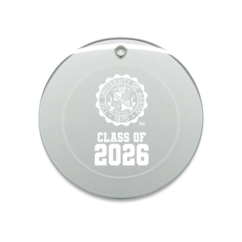 Jardine Akron Zips 3.25" Class of 2026 Round Glass Ornament