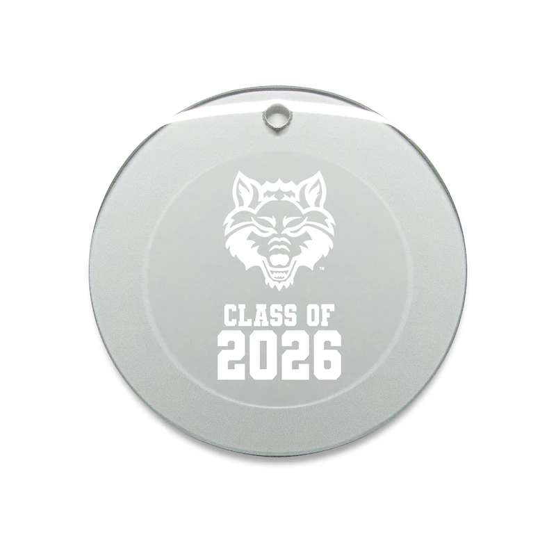 Jardine Arkansas State Red Wolves 3.25" Class of 2026 Round Glass Ornament