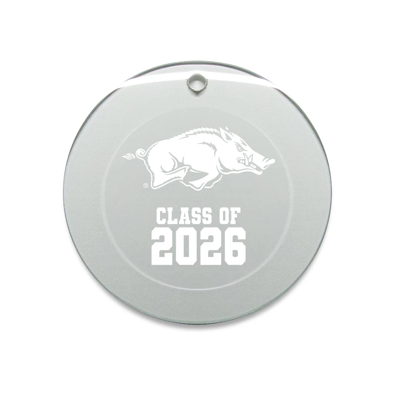 Jardine Arkansas Razorbacks 3.25" Class of 2026 Round Glass Ornament