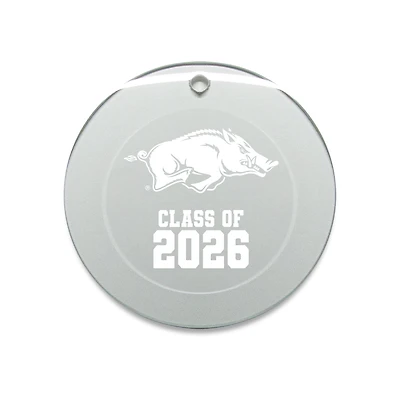 Jardine Arkansas Razorbacks 3.25" Class of 2026 Round Glass Ornament