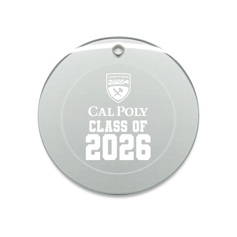 Jardine Cal Poly Mustangs 3.25" Class of 2026 Round Glass Ornament