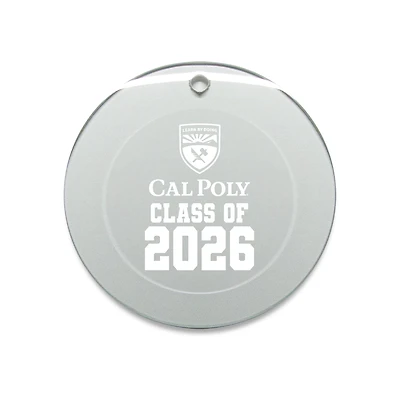 Jardine Cal Poly Mustangs 3.25" Class of 2026 Round Glass Ornament