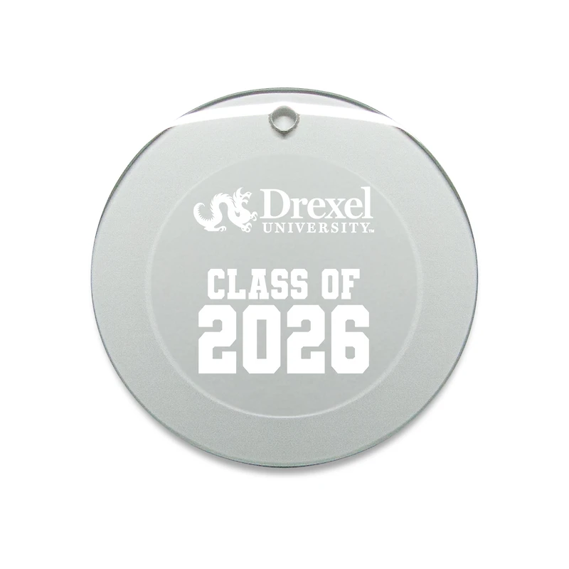 Jardine Drexel Dragons 3.25" Class of 2026 Round Glass Ornament