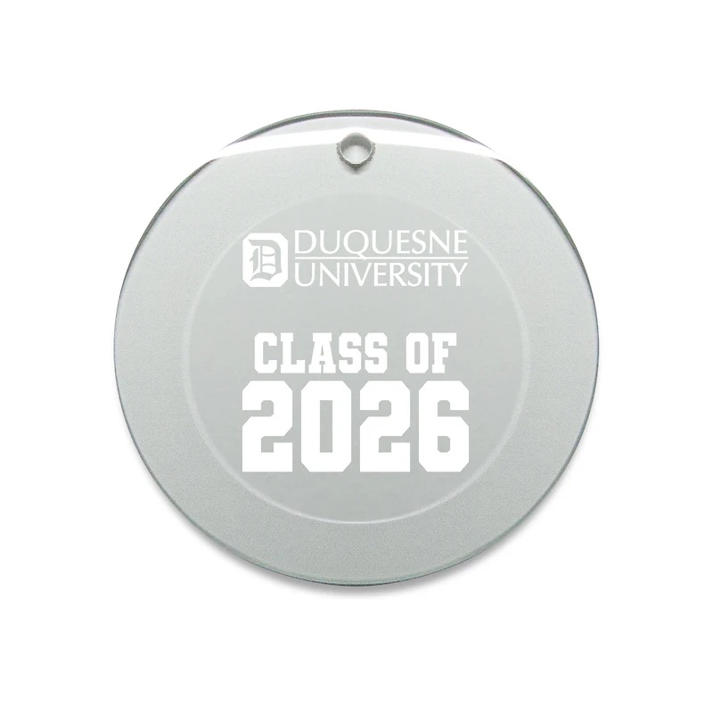 Jardine Duquesne Dukes 3.25" Class of 2026 Round Glass Ornament