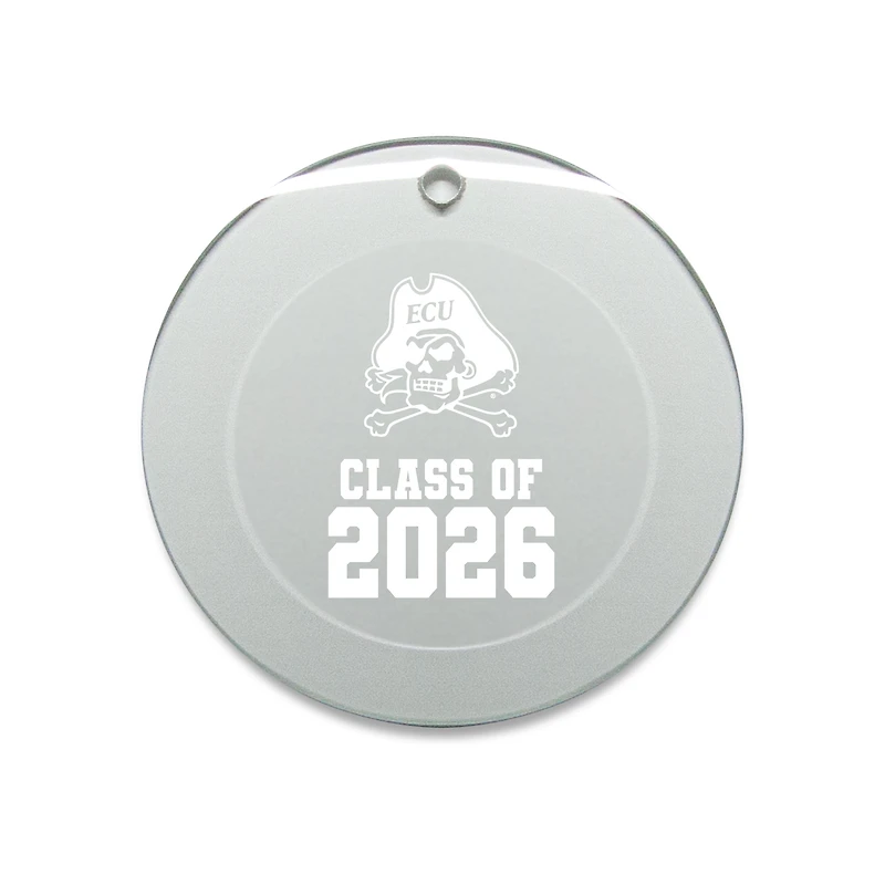 Jardine ECU Pirates 3.25" Class of 2026 Round Glass Ornament