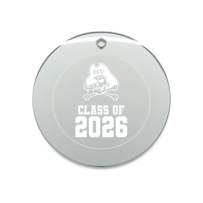 Jardine ECU Pirates 3.25" Class of 2026 Round Glass Ornament