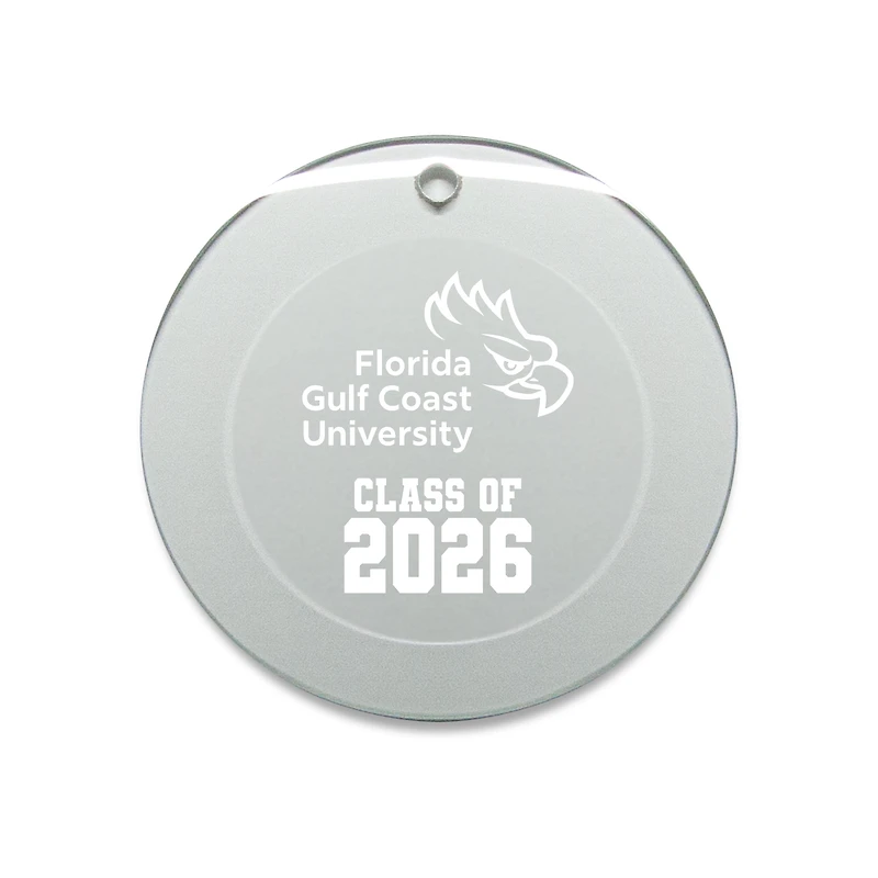 Jardine Florida Gulf Coast Eagles 3.25" Class of 2026 Round Glass Ornament