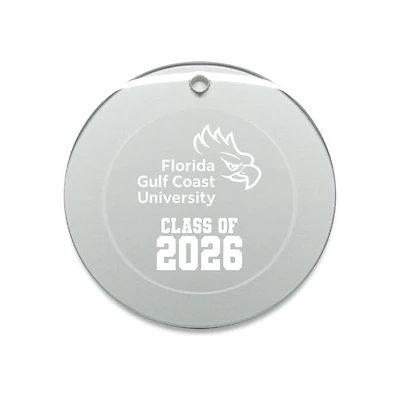 Jardine Florida Gulf Coast Eagles 3.25" Class of 2026 Round Glass Ornament
