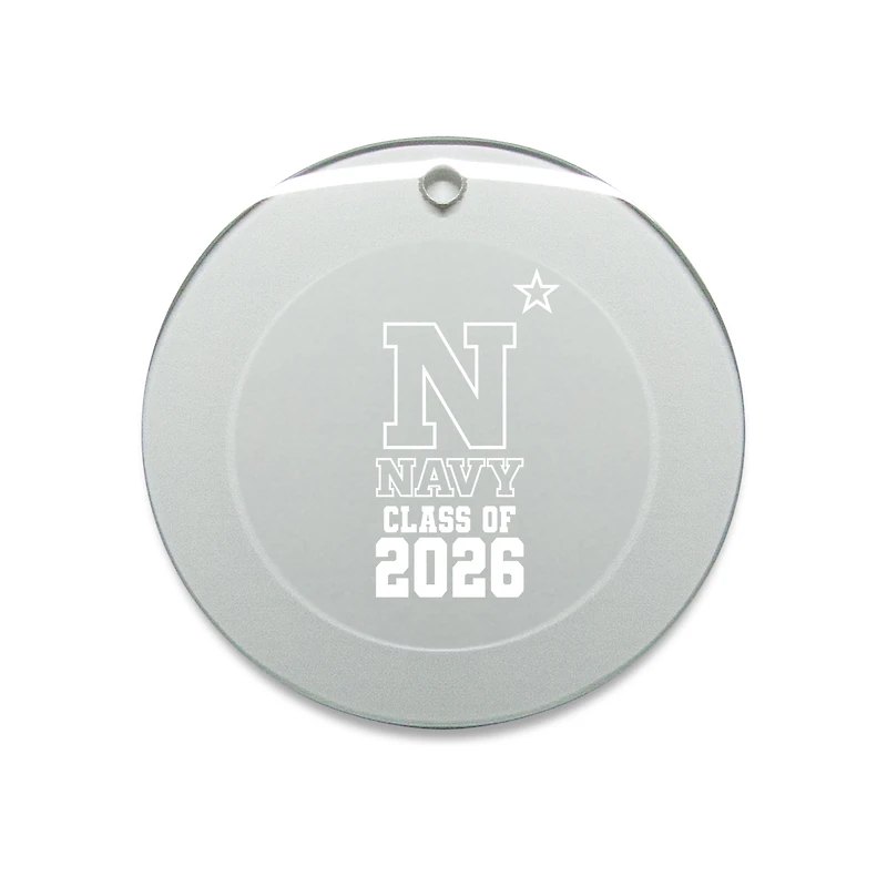 Jardine Navy Midshipmen 3.25" Class of 2026 Round Glass Ornament