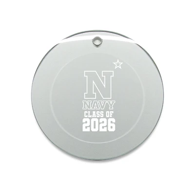 Jardine Navy Midshipmen 3.25" Class of 2026 Round Glass Ornament