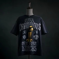 Men's Nike Gray New York Knicks 2026 NBA Finals Champions Authentic Locker Room Limited Edition On Court T-Shirt