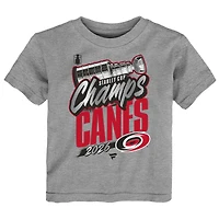Infant Fanatics Heather Gray Carolina Hurricanes 2026 Stanley Cup Champions Replica Locker Room T-Shirt