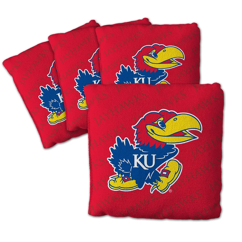 IDNA Kansas Jayhawks Four-Piece Cornhole Bag Set