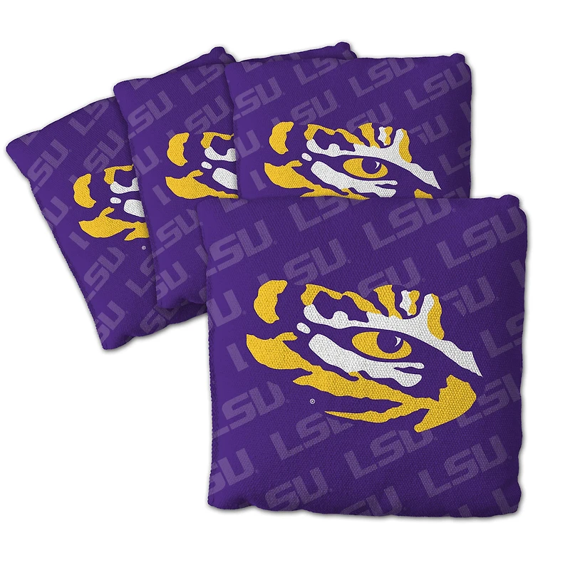 IDNA LSU Tigers Four-Piece Cornhole Bag Set
