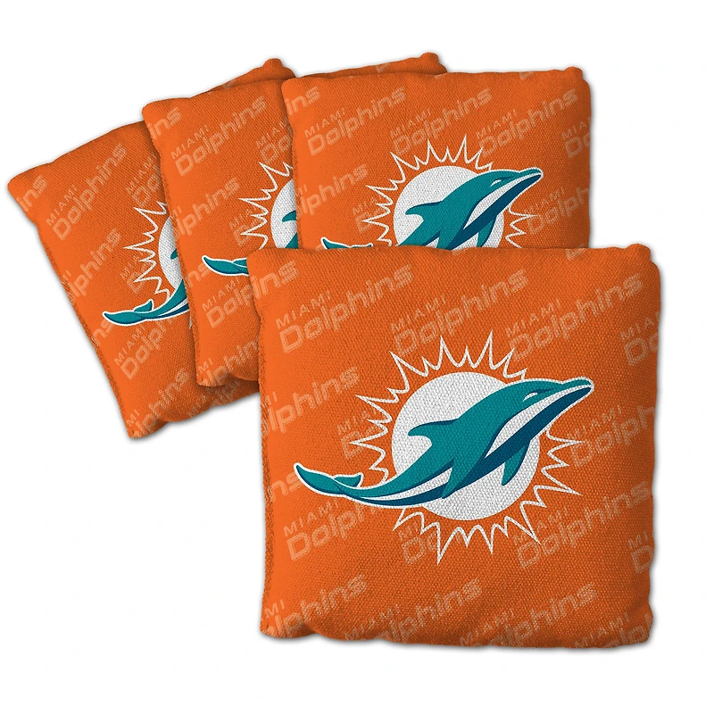IDNA Miami Dolphins Four-Piece Cornhole Bag Set