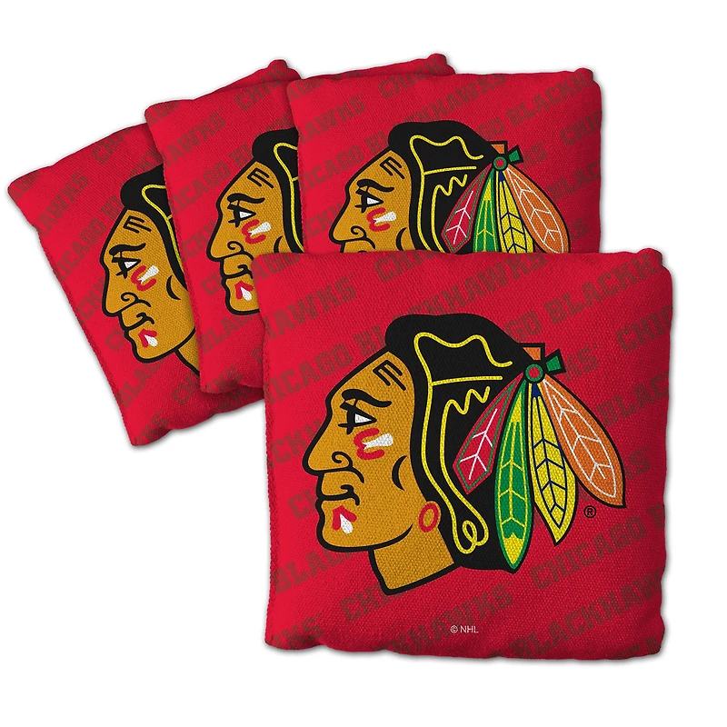 IDNA Chicago Blackhawks Four-Piece Cornhole Bag Set