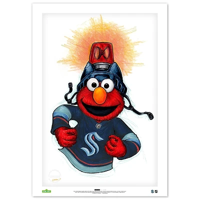 Elmo Seattle Kraken 24" x 36" Sesame Street Limited Edition Fine Art Print