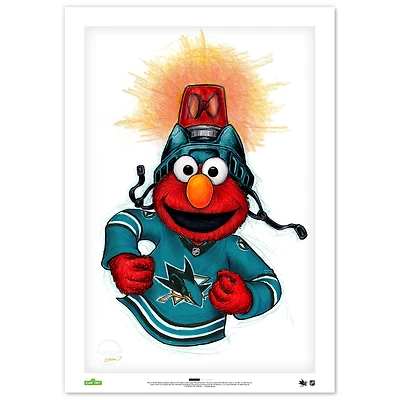 Elmo San Jose Sharks 24" x 36" Sesame Street Limited Edition Fine Art Print