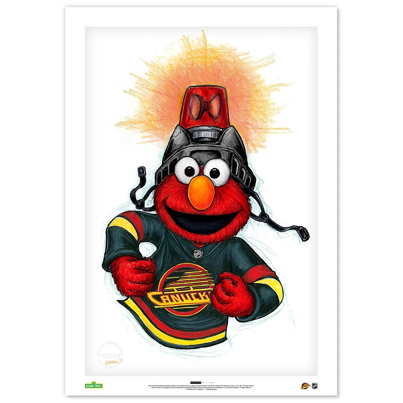 Elmo Vancouver Canucks 24" x 36" Sesame Street Limited Edition Fine Art Print